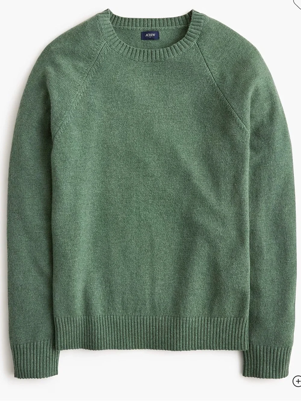 J crew faded forest green Crewneck sweater in supersoft lambswool blend